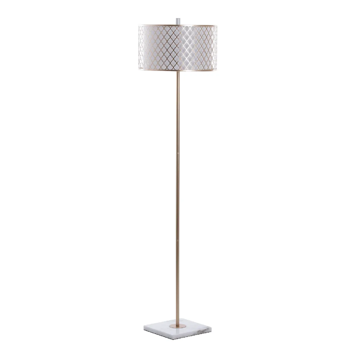Lampadaire en métal doré et blanc 40 x 40 x 165 cm