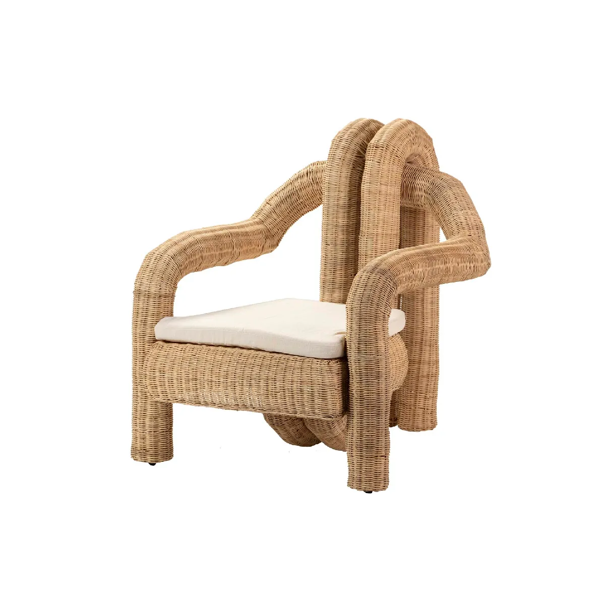 Fauteuil en rotin naturel - 94 x 84 x 97 cm