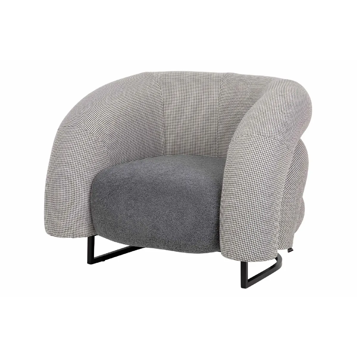 Fauteuil Hanko en tissu gris - 89 x 85 x 74 cm