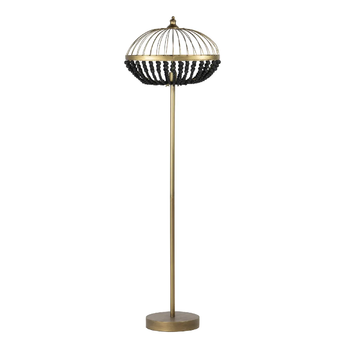 Lampadaire avec boules en métal et en bois 50 x 30 x 165 cm