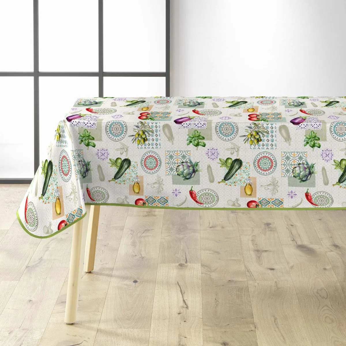 Nappe Toile Cirée Imprimé "vegetalia" 140x240cm Multicolore