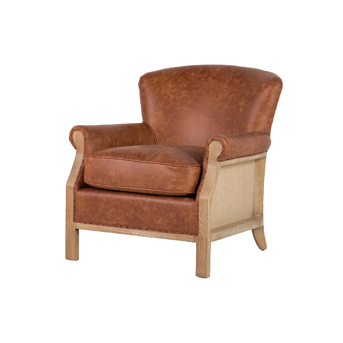 Fauteuil en bois de frêne brun - 76 x 81 x 78 cm