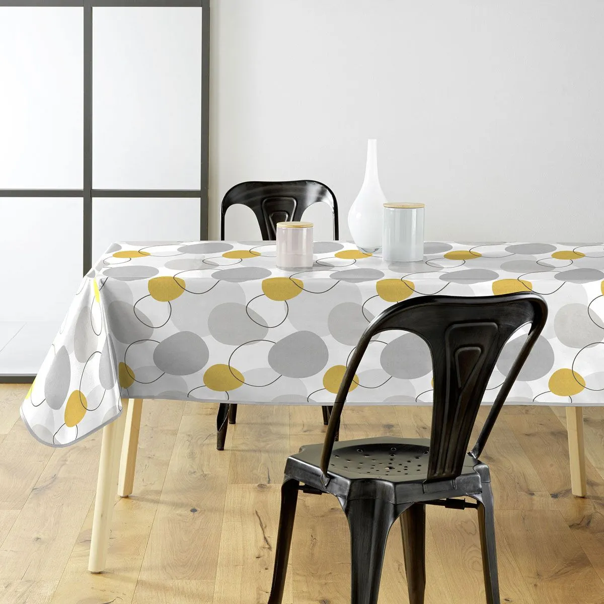 Nappe Toile Cirée "disco" 140x240cm Jaune
