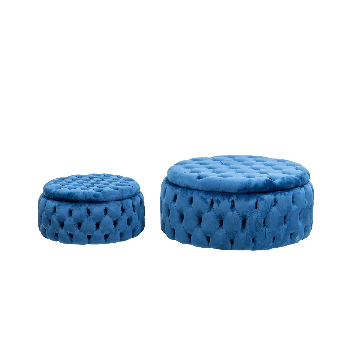 Ensemble de 2 poufs et table d'appoint 100x100x45 et 75x75x30