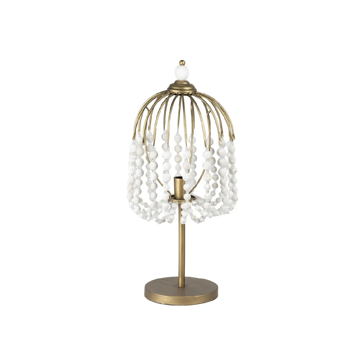 Lampe de table avec boules en métal et en bois 32 x 32 x 70 cm