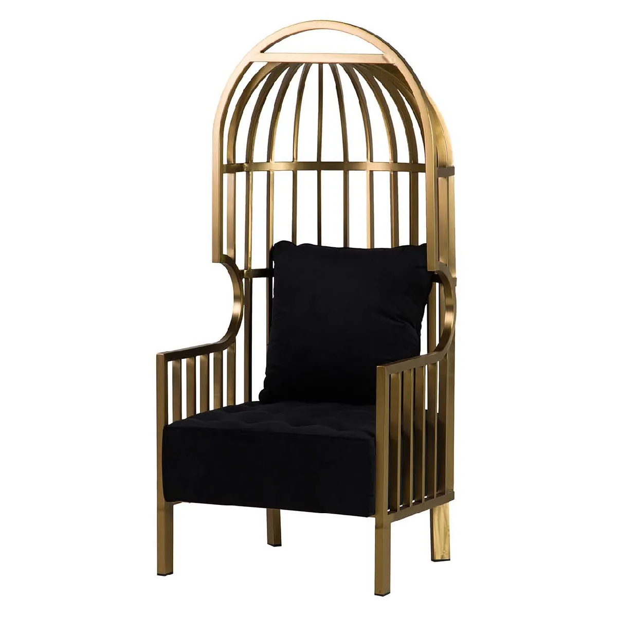 Fauteuil en acier inoxydable. Velours Charleston - 68 x 68 x 150 cm