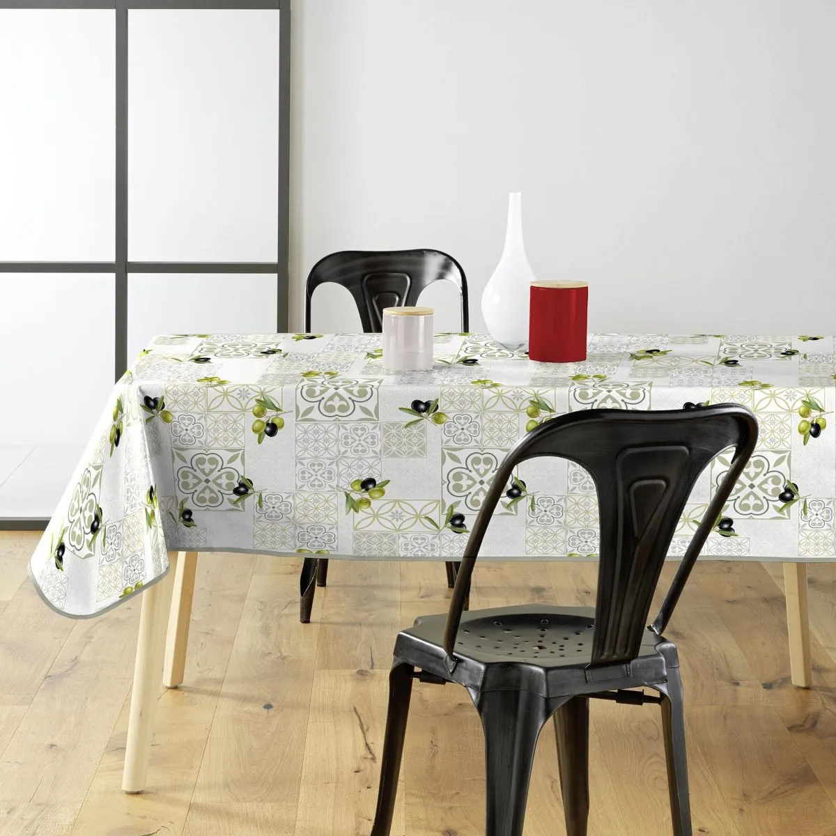Nappe Toile Cirée "andalousie" 140x240cm Vert