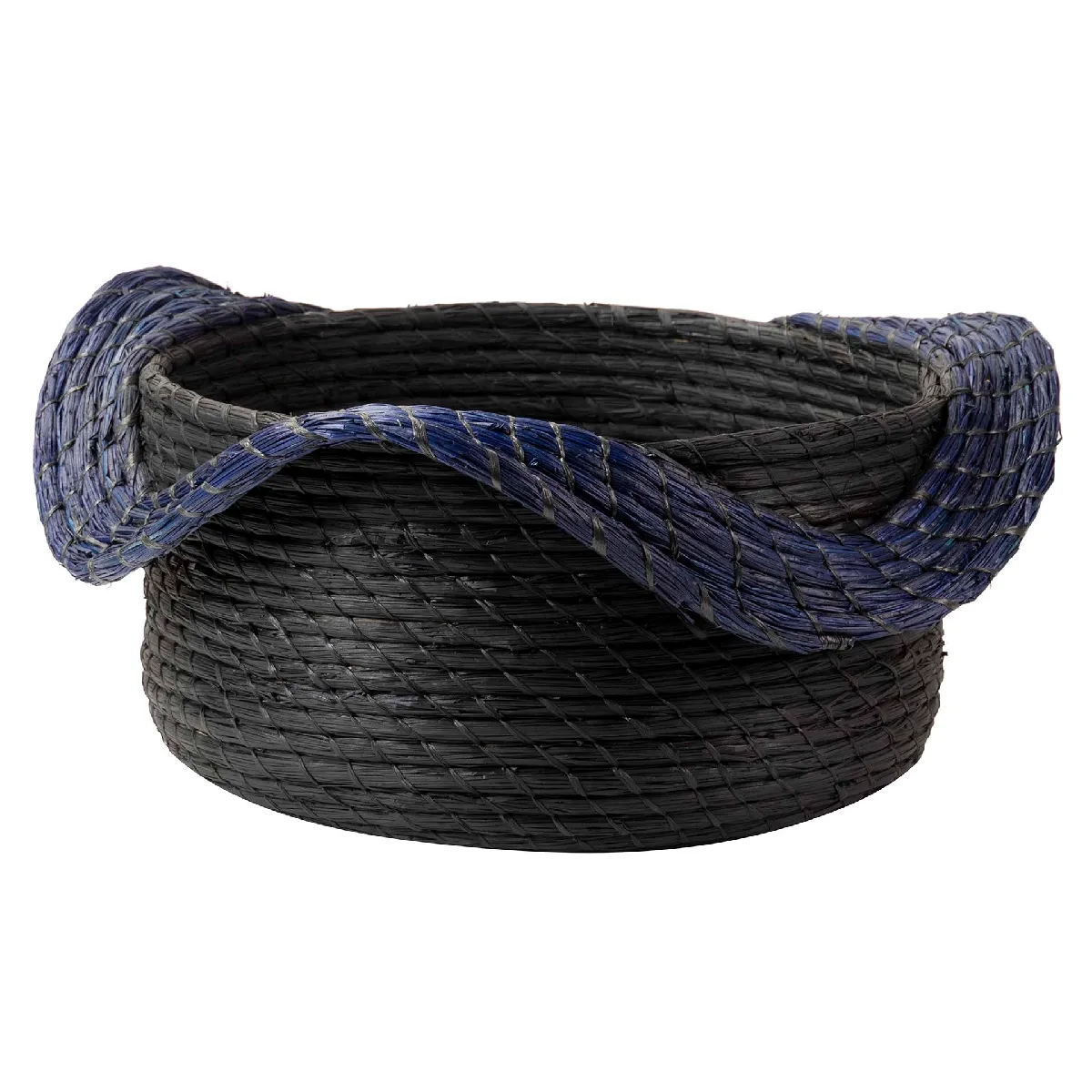 Panier en fibre naturelle noire 60 x 60 x 37 cm