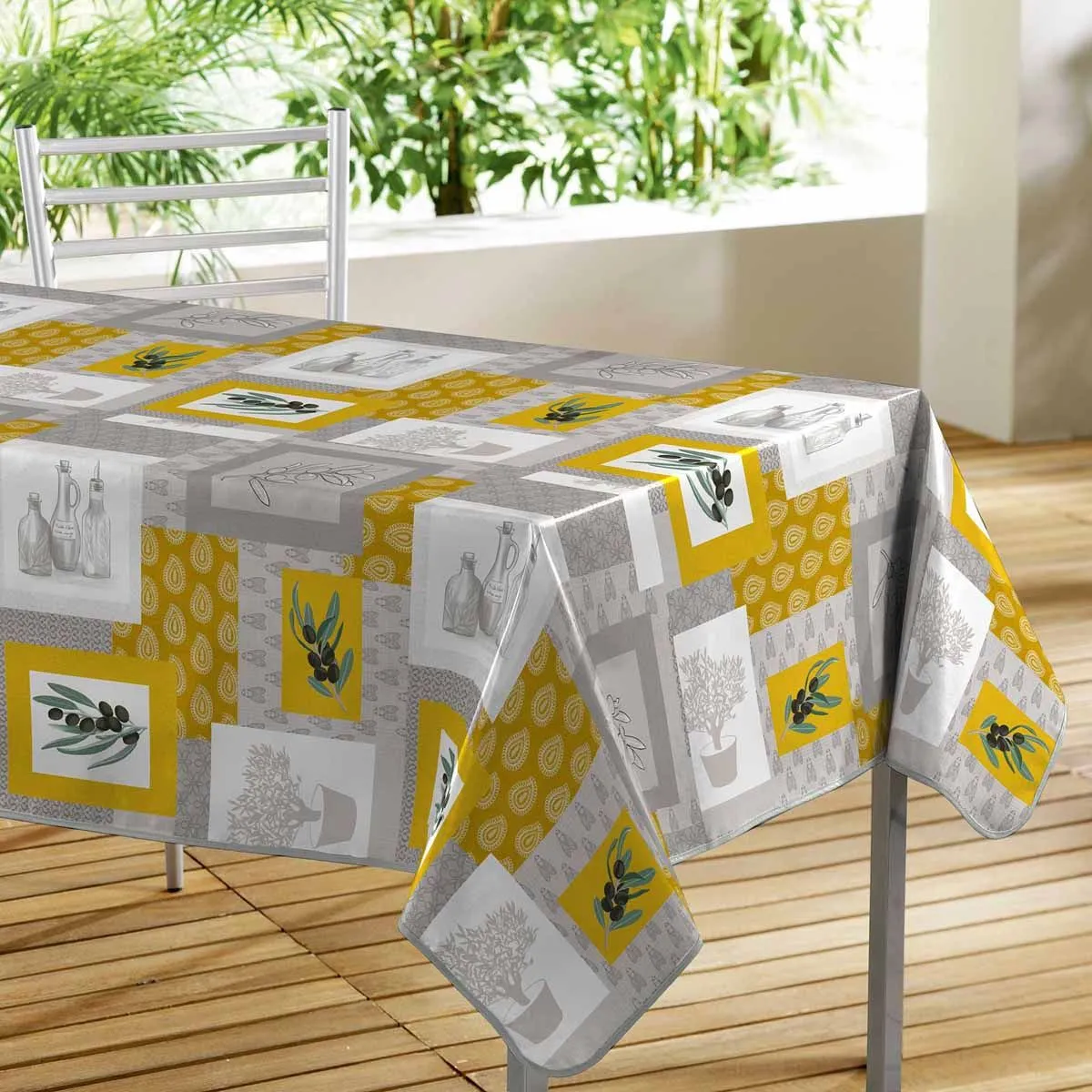 Nappe Toile Cirée Déco "graziella" 140x300cm Jaune