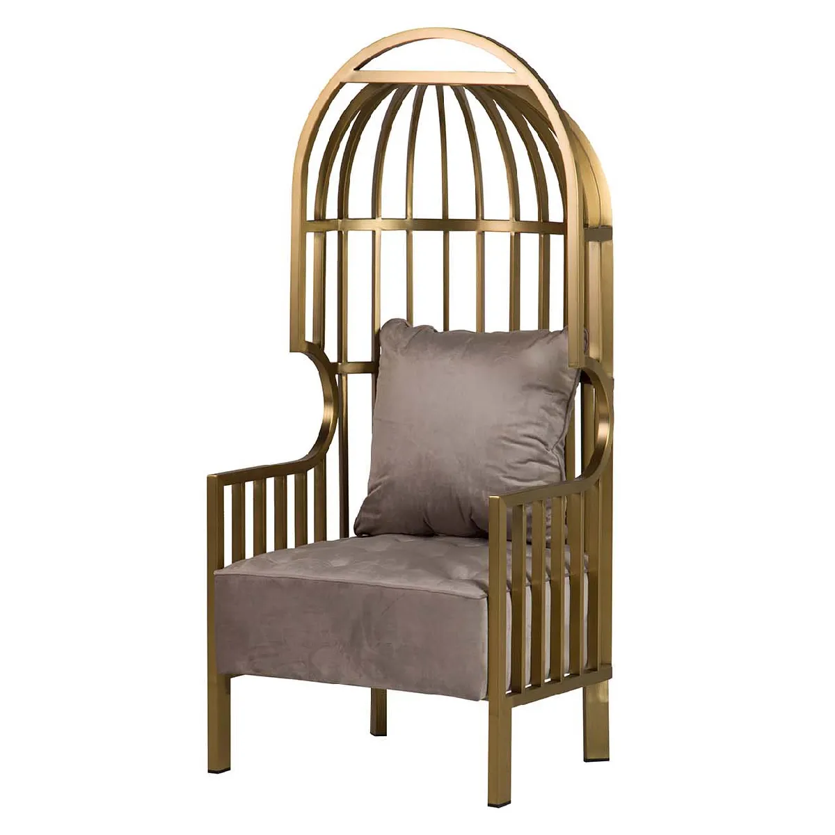 Fauteuil en acier inoxydable. Velours Charleston - 68 x 68 x 150 cm