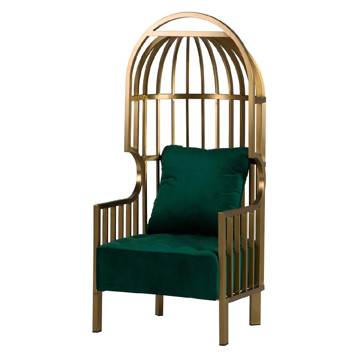 Fauteuil en acier inoxydable. Velours Charleston - 68 x 68 x 150 cm