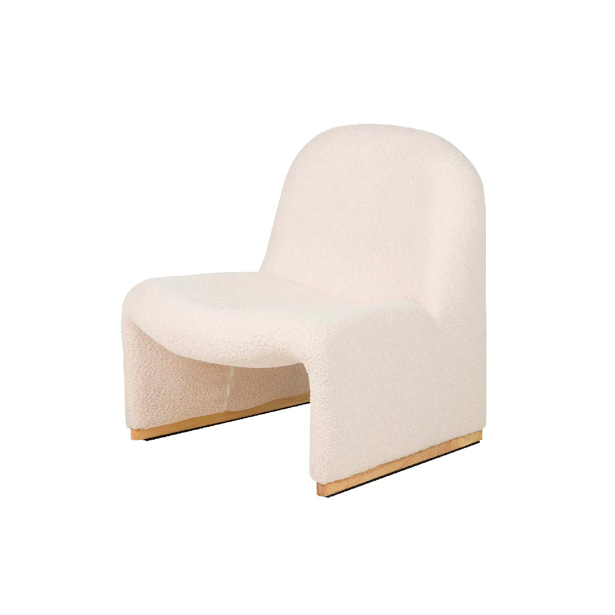 Fauteuil boucle beige éther - 70x78x73 cm