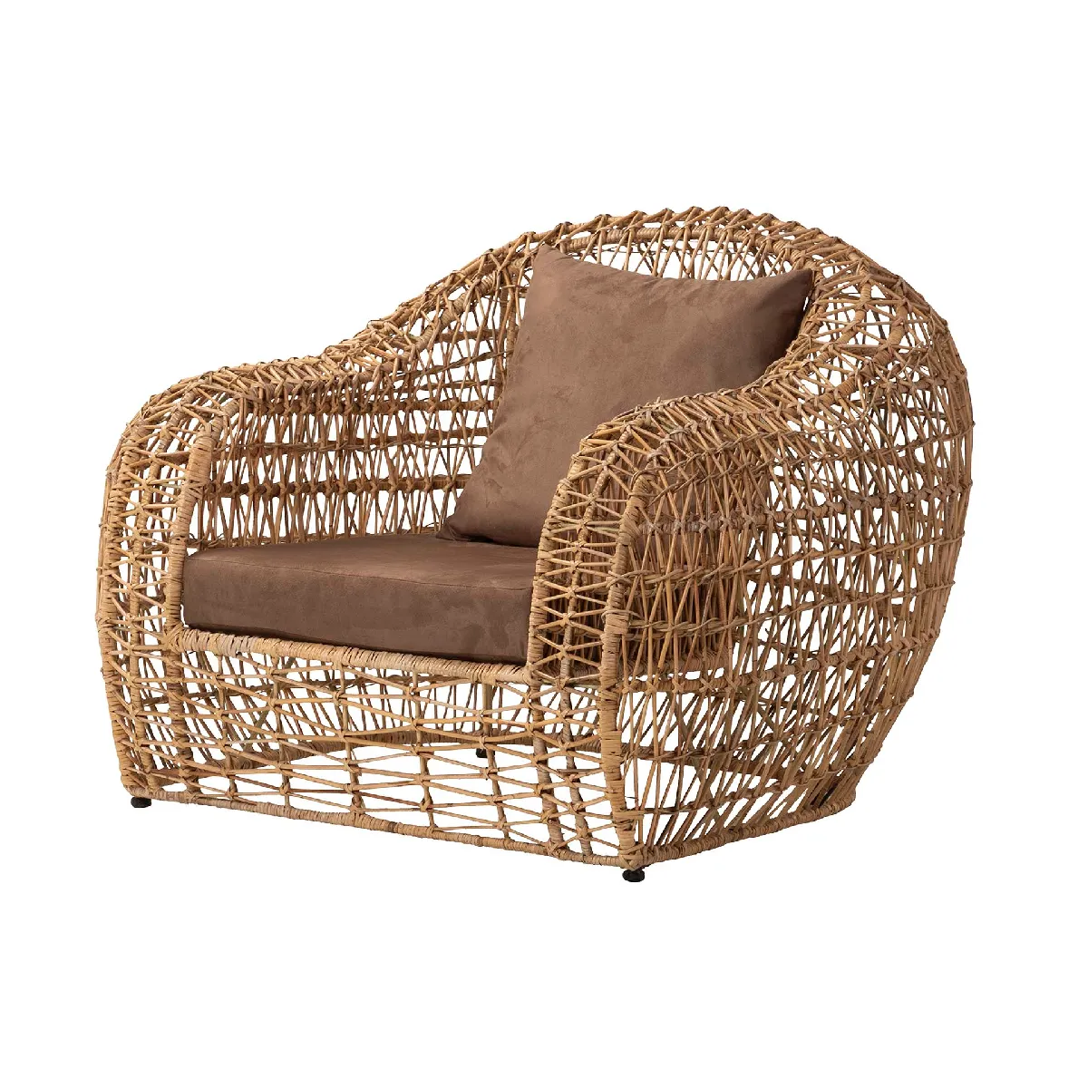 Fauteuil en osier naturel - 120 x 110 x 90 cm