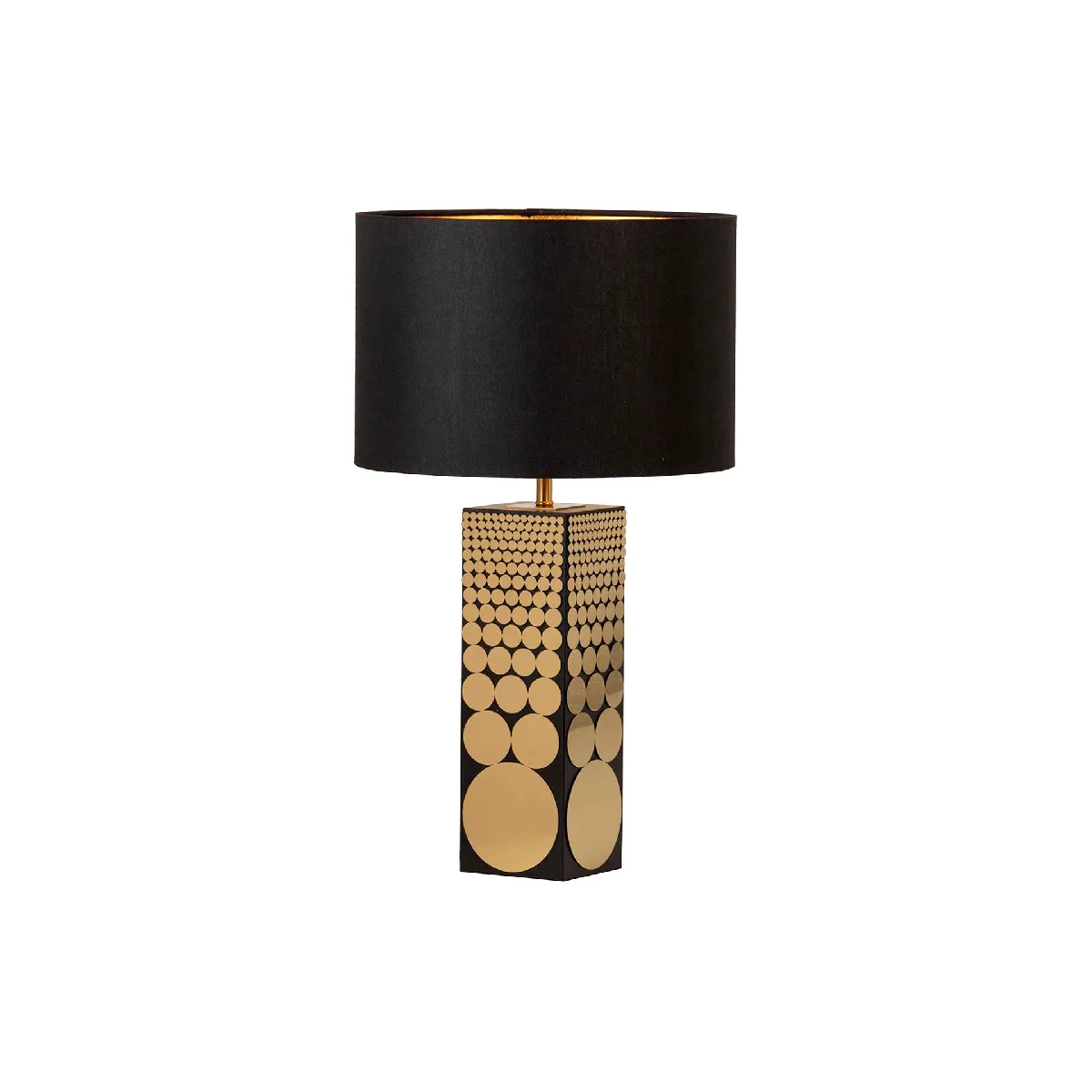 Lampe de table en MDF noir et métal 38 x 38 x 66 cm
