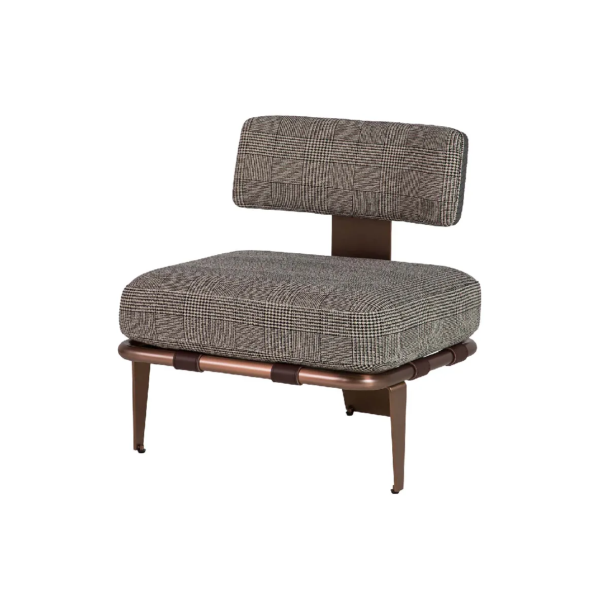 Fauteuil Boise en acier inoxydable et cuir - 65 x 65 x 72 cm
