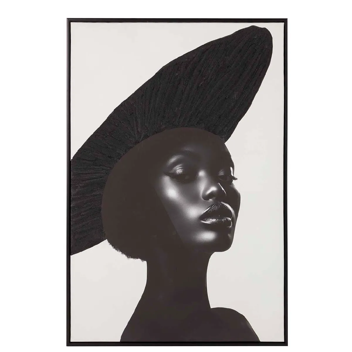 Tableau représentant une femme, encadré, peint à 30 % à la main 83 x 4 x 123 cm