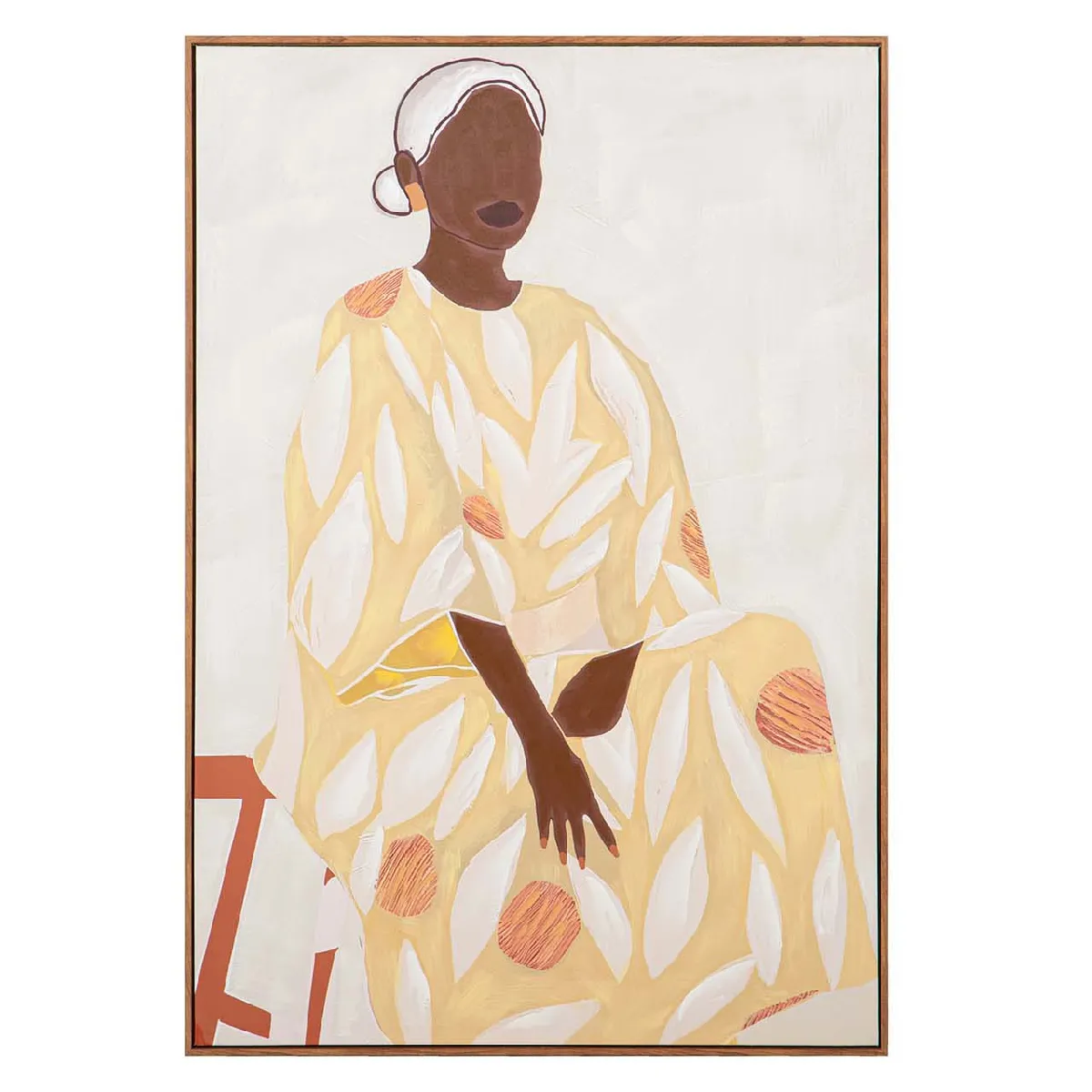 Peinture africaine peinte à 80 % à la main 80 x 4 x 120 cm