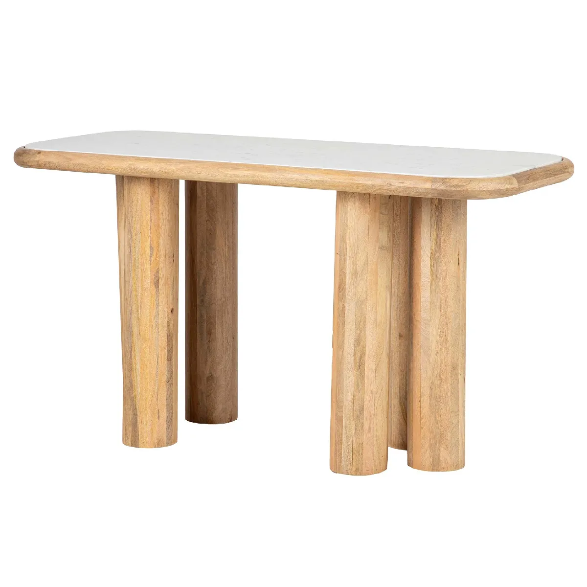 Bureau en bois de manguier, marron, telo - 140x60x75 cm