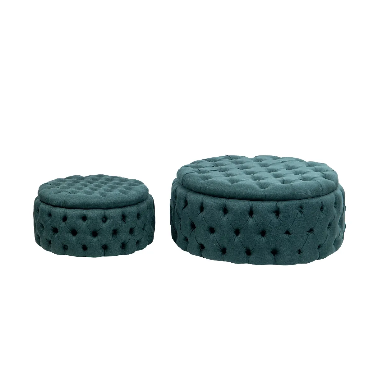 Ensemble de 2 poufs et table d'appoint 100x100x45 et 75x75x30