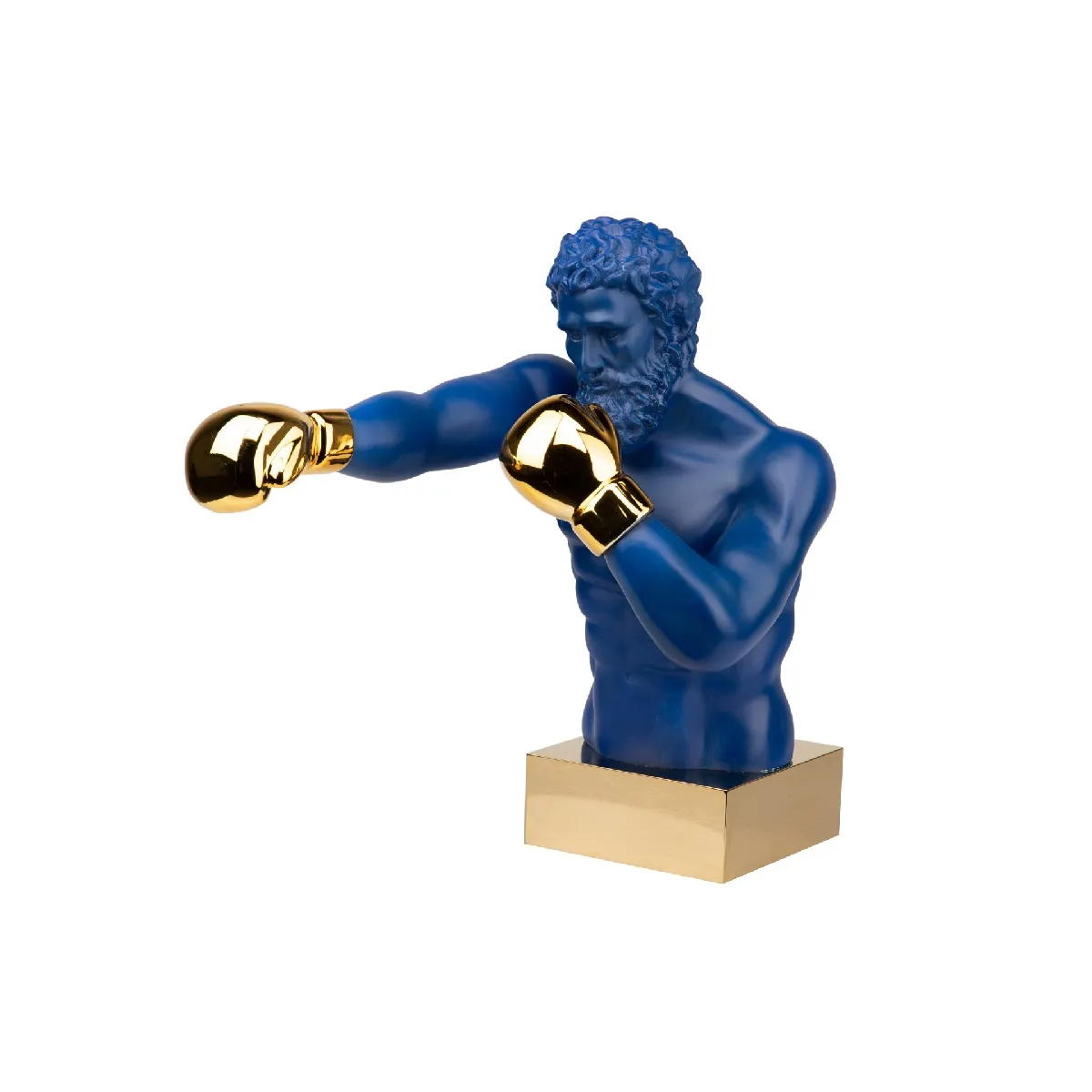 Boxer en résine et métal bleu 33 x 56 x 56 cm