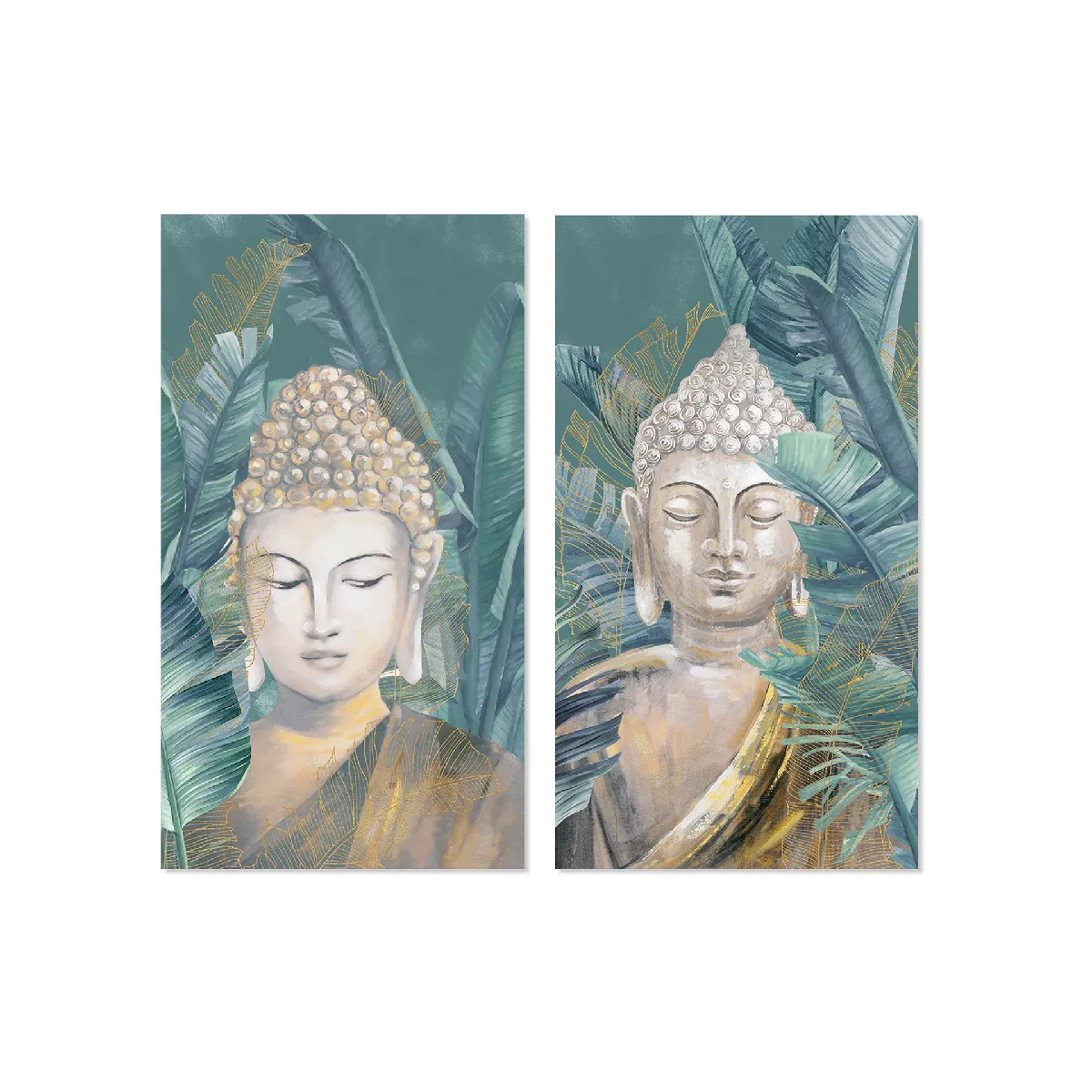 Ensemble de 2 toiles de Bouddha 50 x 3 x 90 cm