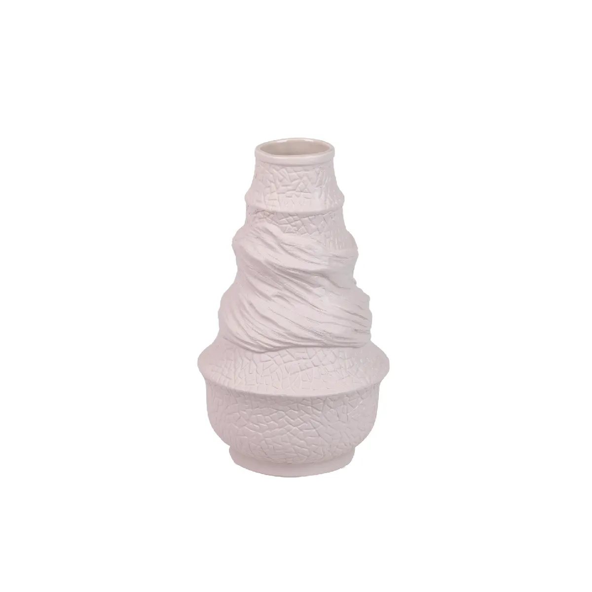 Vase en céramique rose Paxos 16 x 7 x 28 cm