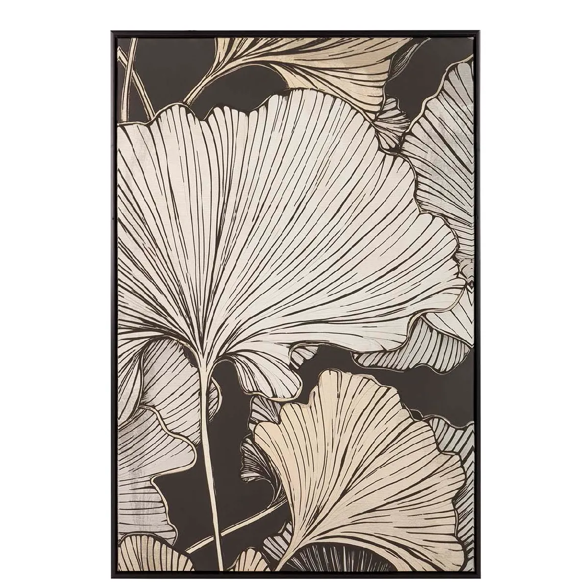 Œuvre sur feuille de mousse avec cadre noir 83 x 4 x 123 cm