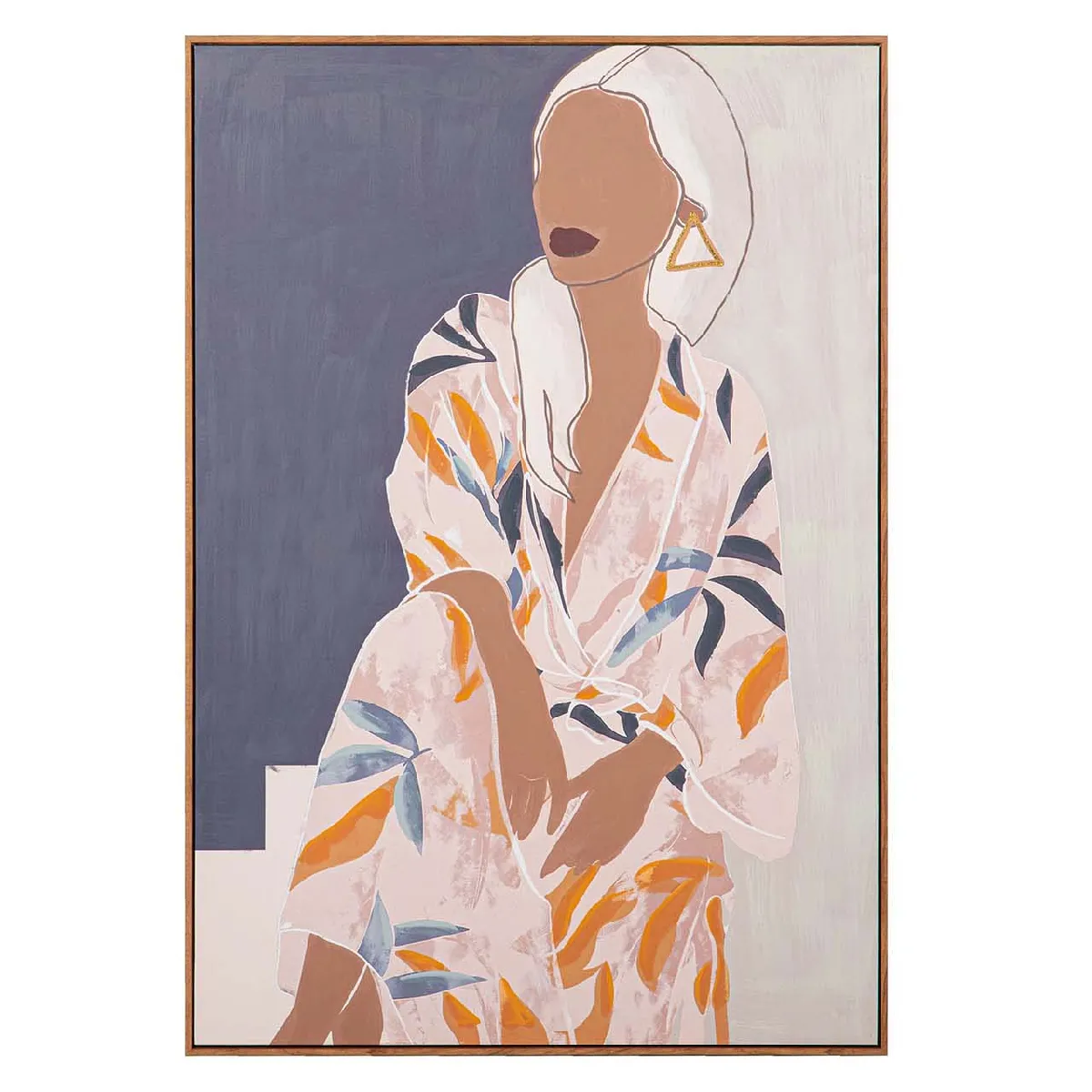 Femme peignant à 80 % à la main 80 x 4 x 120 cm