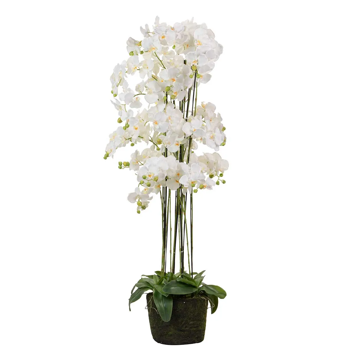 Orchidée blanche en polyester 70 x 70 x 155 cm