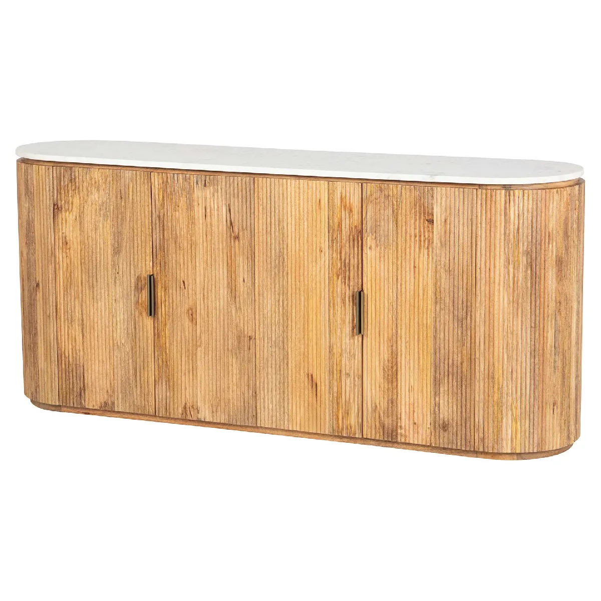 Buffet Tyla en bois de manguier et marbre - 180 x 45 x 80 cm