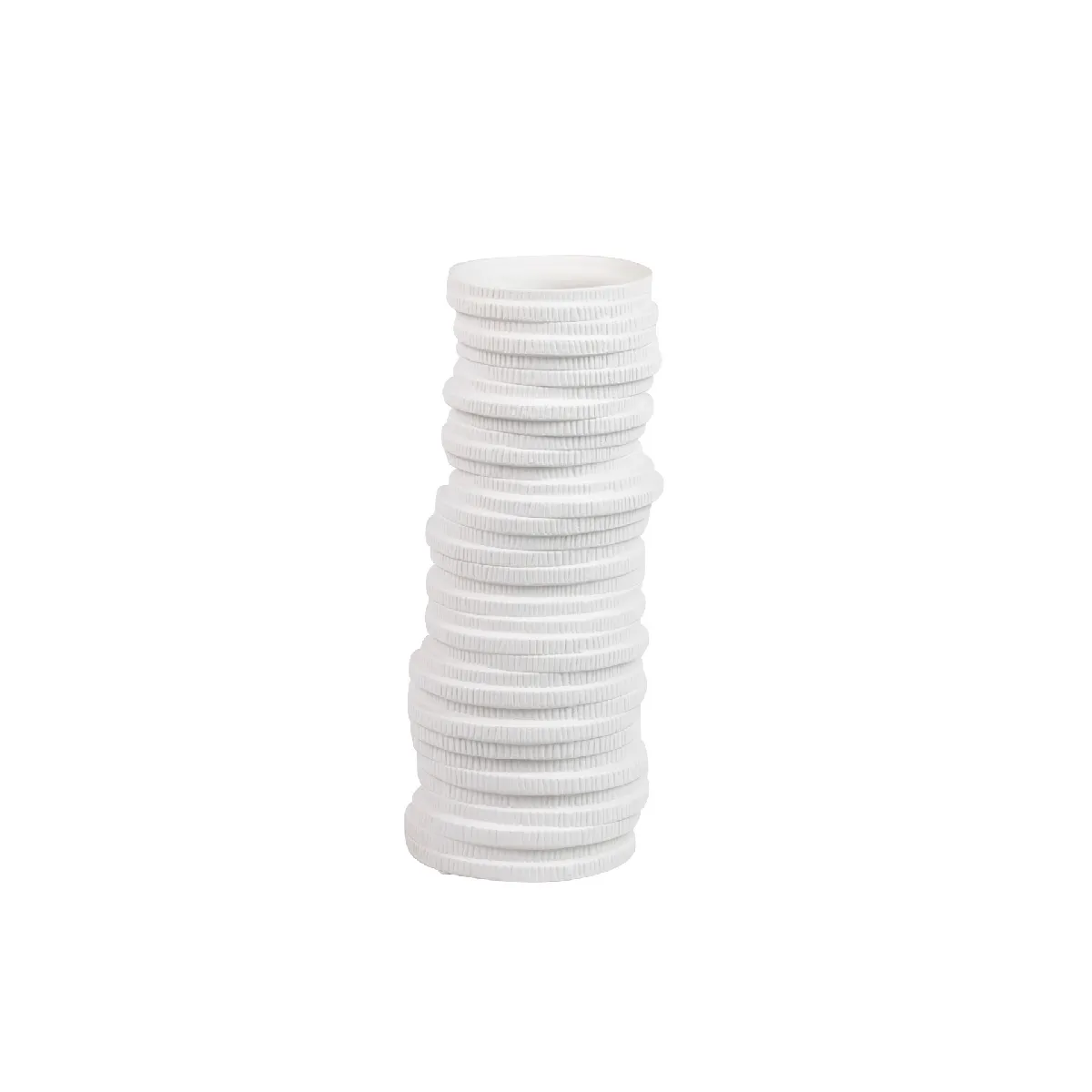 Vase en céramique blanche de Skopelos 15 x 15 x 39 cm