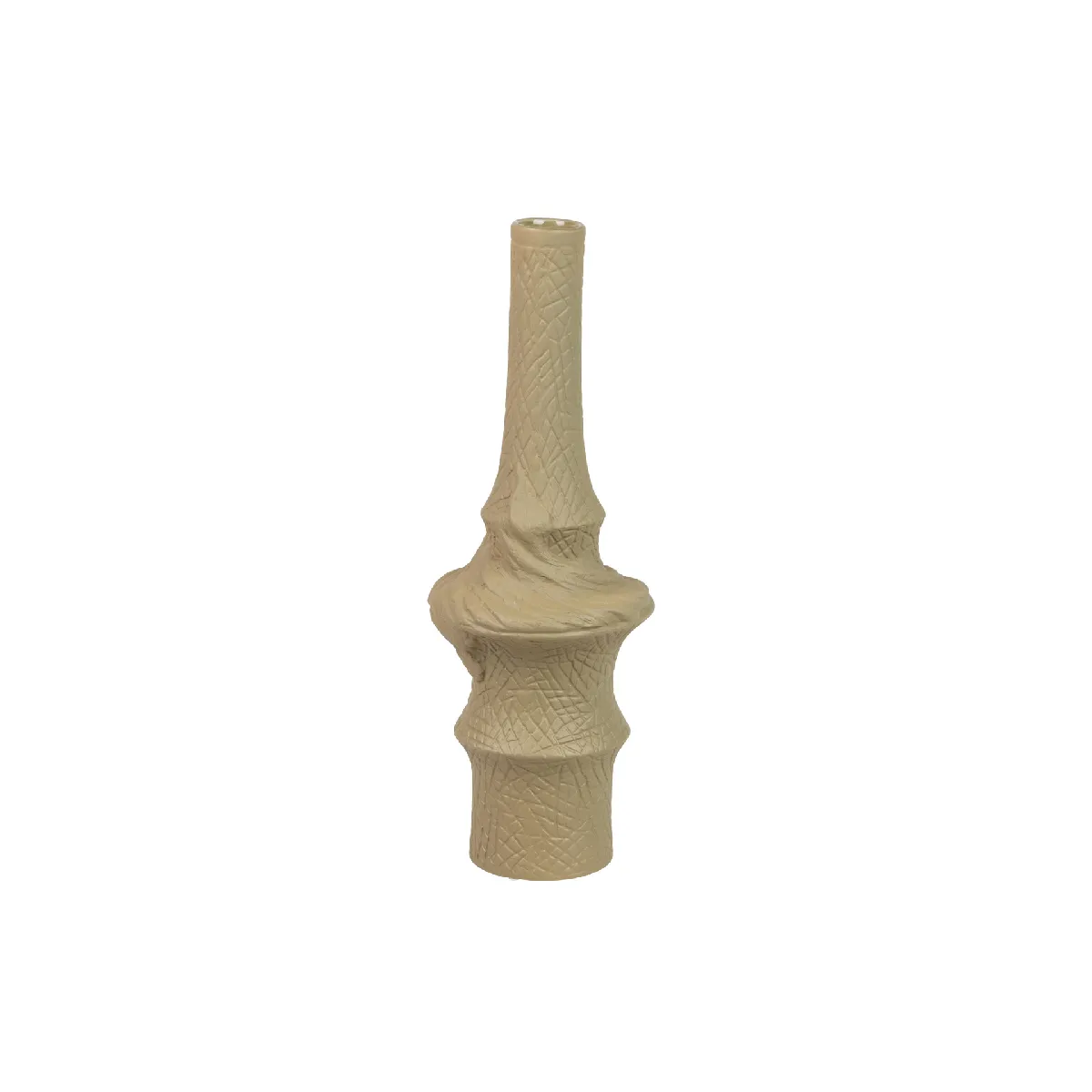 Vase en céramique verte de Paxos 13 x 8 x 38 cm