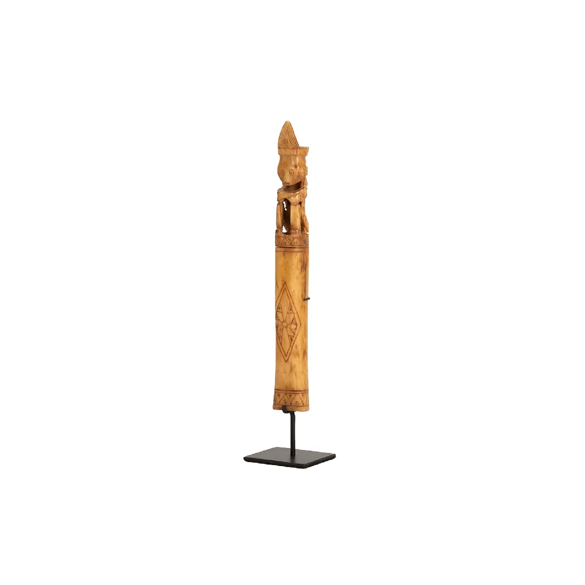 Figurine décorative en bois 3 x 3 x 38 cm
