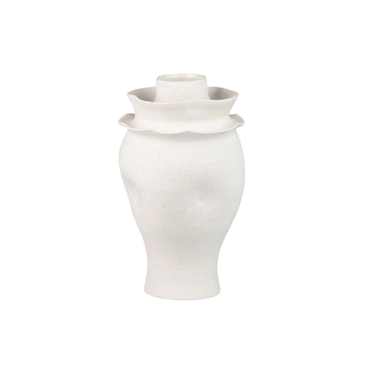 Vase en céramique beige Izmir 21 x 21 x 35 cm