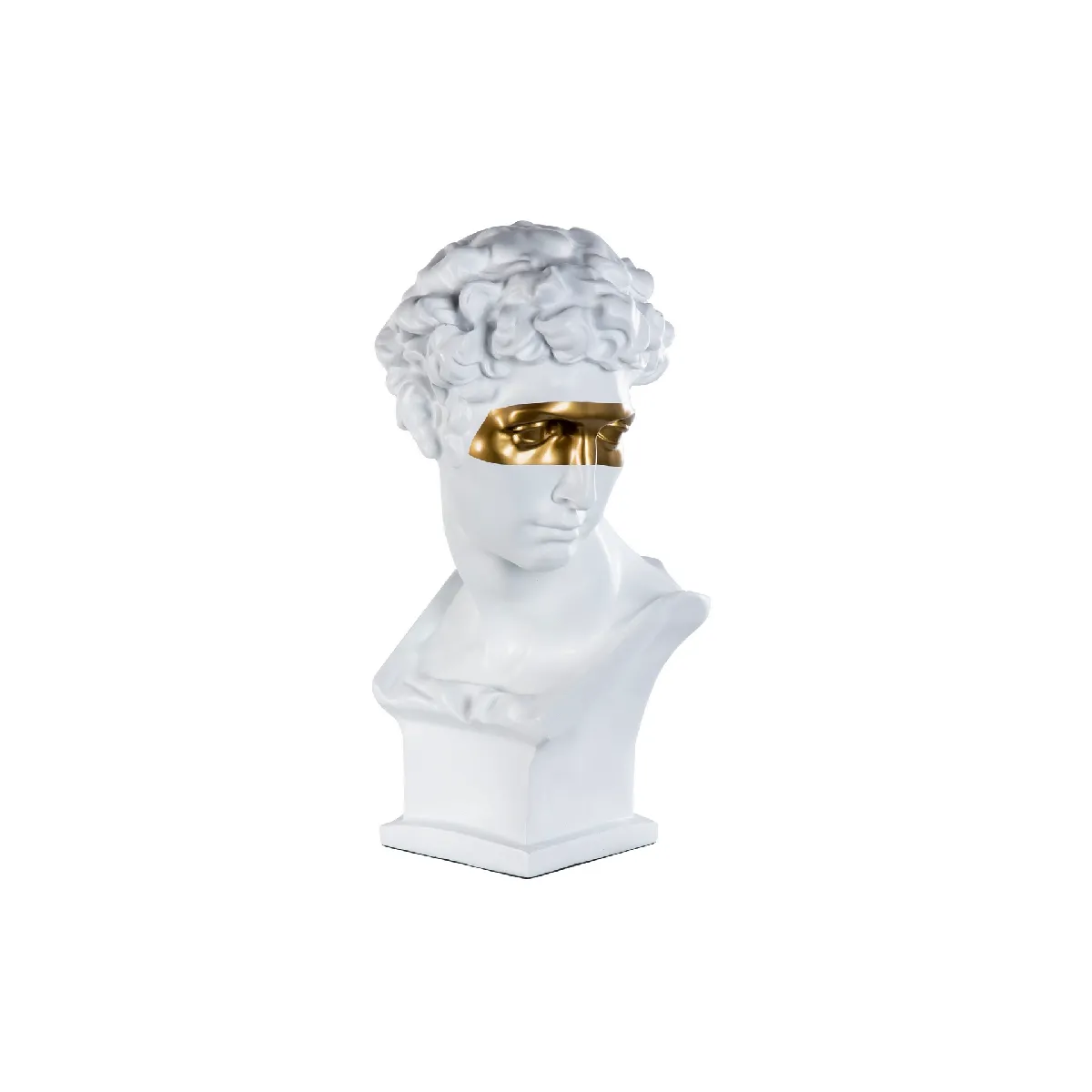 Figurine décorative en résine blanche et dorée 32 x 33 x 58 cm