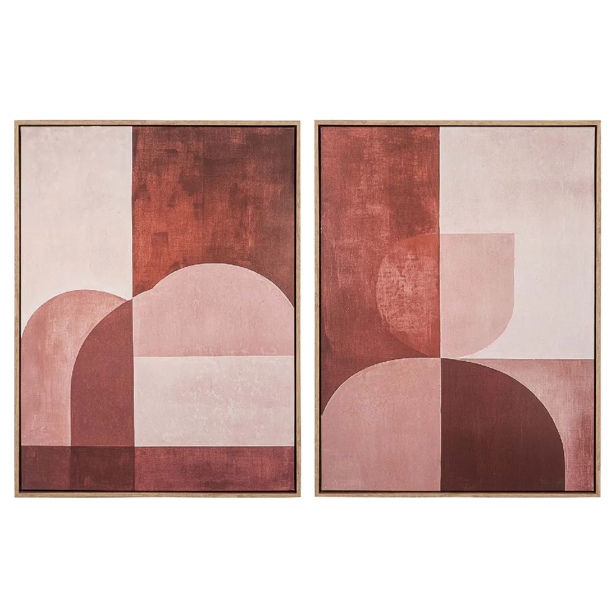 Ensemble de 2 tableaux, 50 % peints à la main 63 x 4 x 83 cm