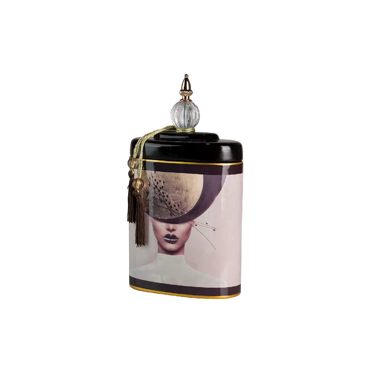 Pot en céramique pour femme avec chapeau 21 x 11 x 38 cm