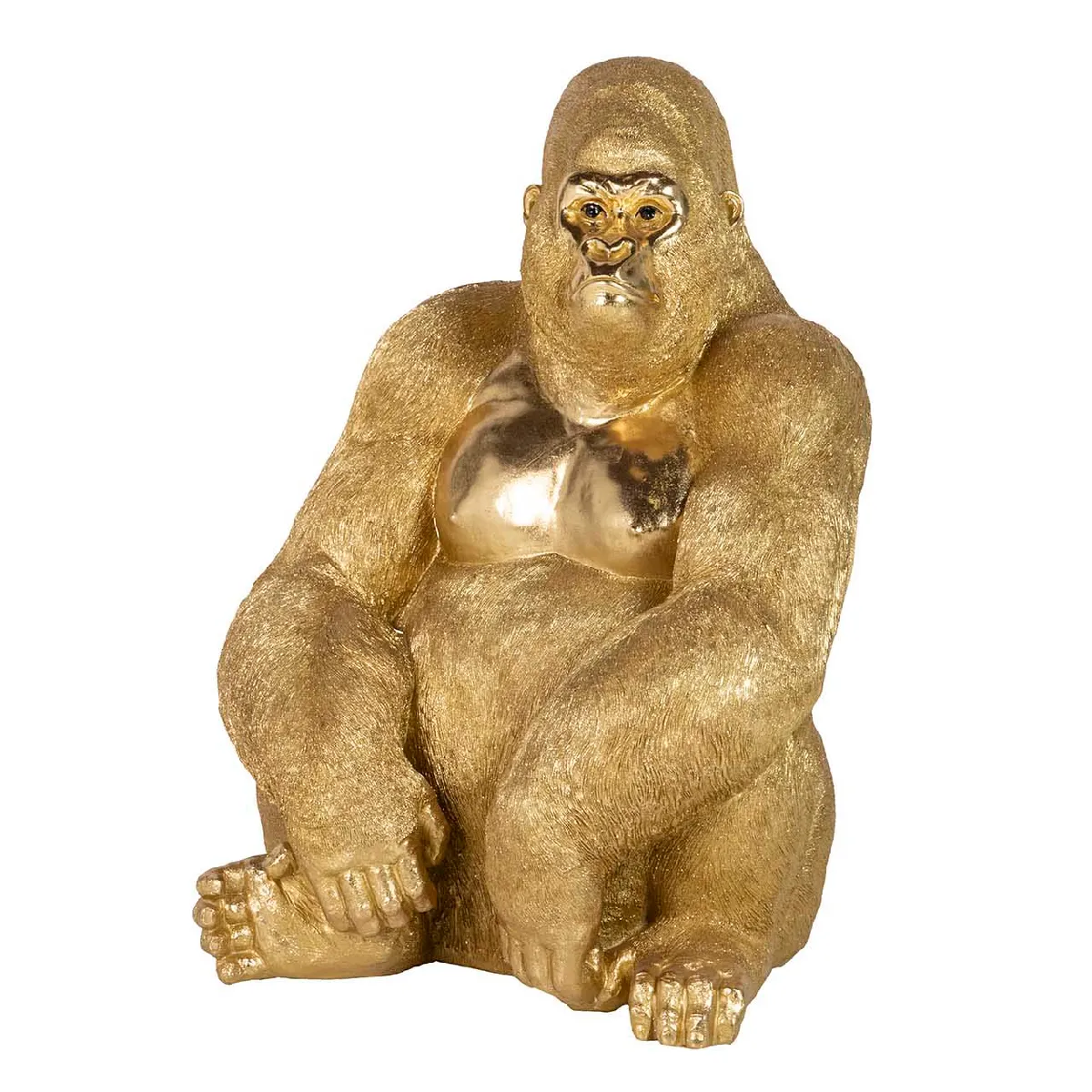 Figurine de gorille en résine dorée 69 x 54 x 91 cm