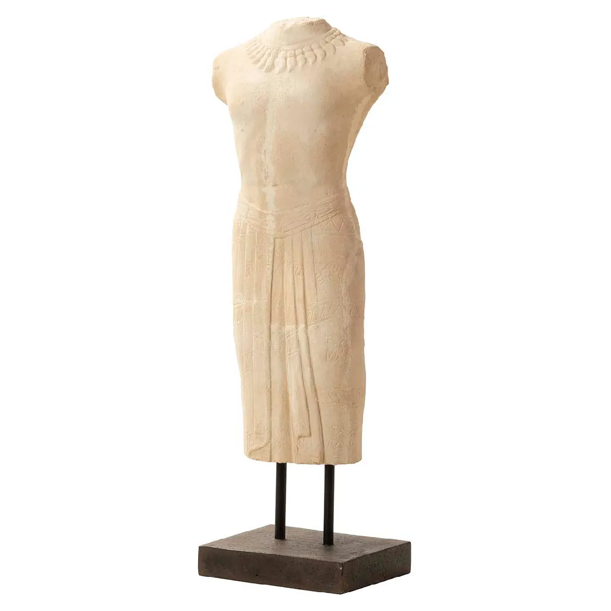 Torse masculin en terre cuite blanche 40 x 35 x 130 cm