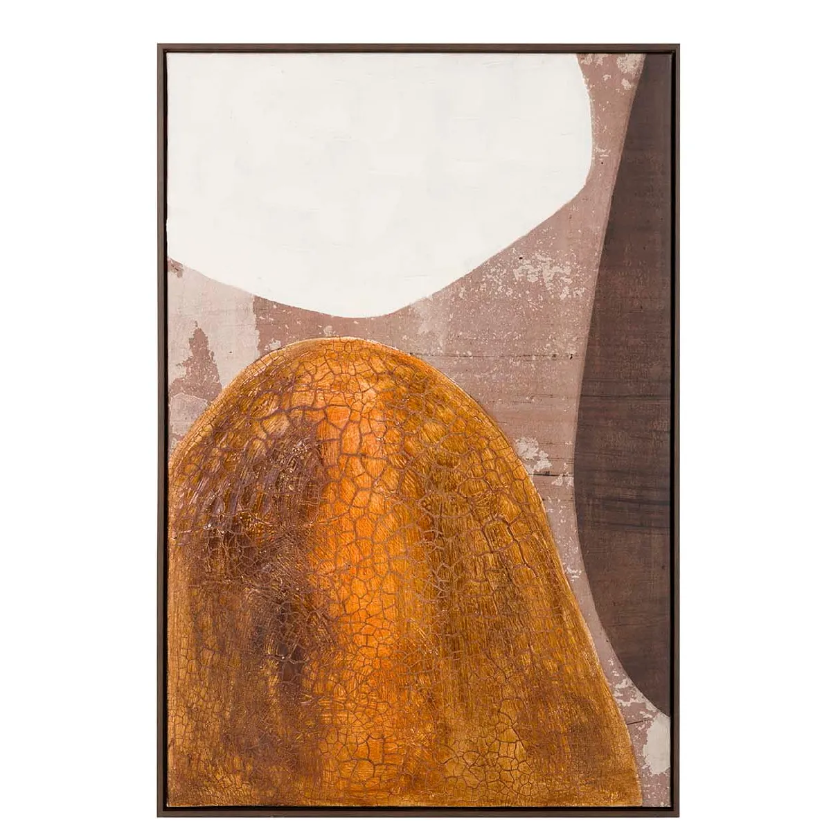 Peinture abstraite, encadrée, peinte à 50 % à la main 83 x 4 x 123 cm