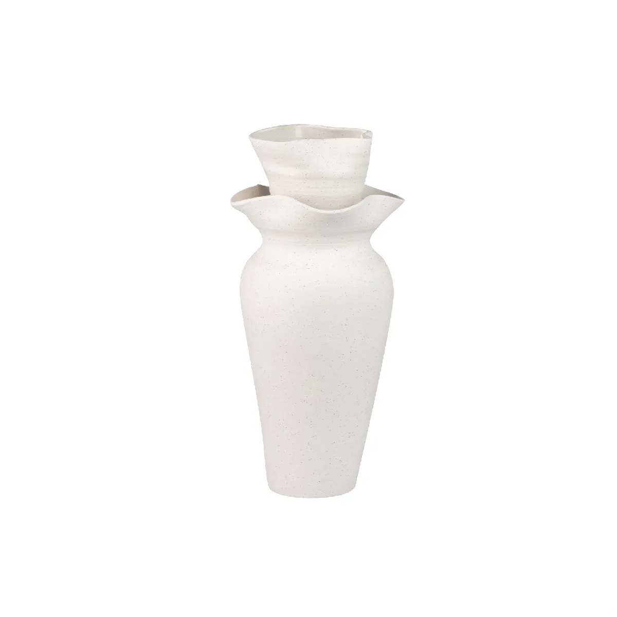 Vase en céramique beige Izmir 20 x 20 x 41 cm