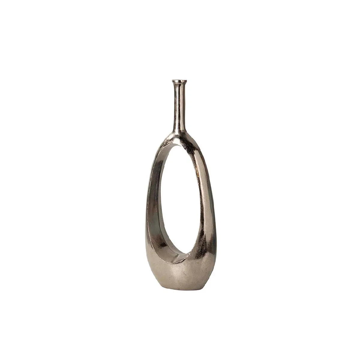 Vase en aluminium argenté 23 x 11 x 55 cm