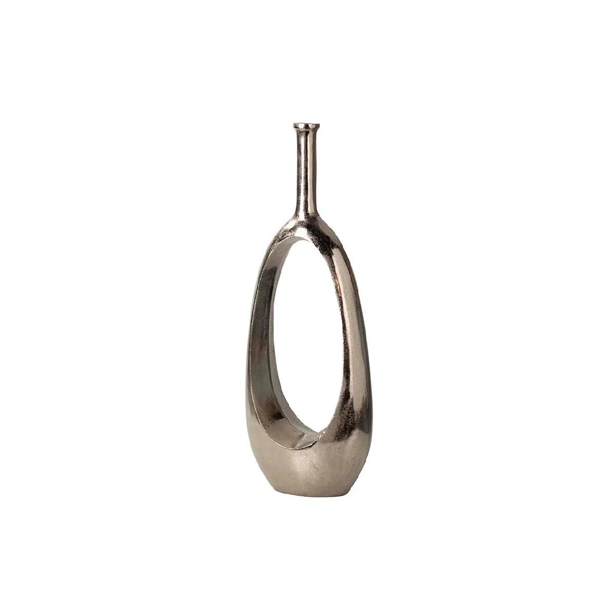 Vase en aluminium argenté 27 x 14 x 75 cm