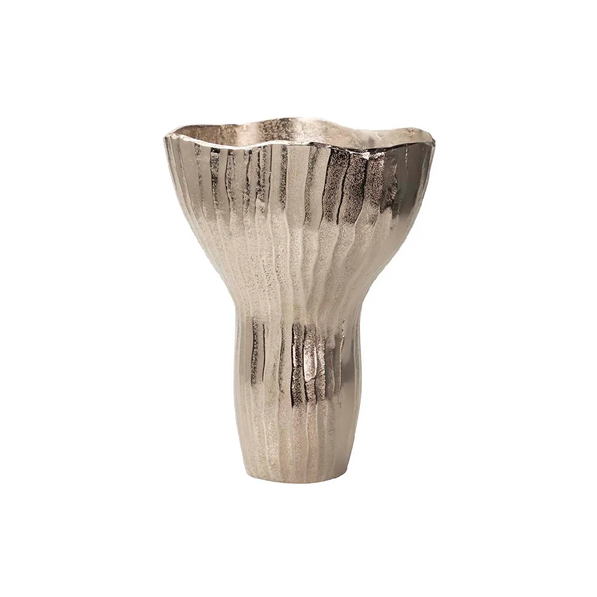 Vase en aluminium argenté 31 x 23 x 38 cm