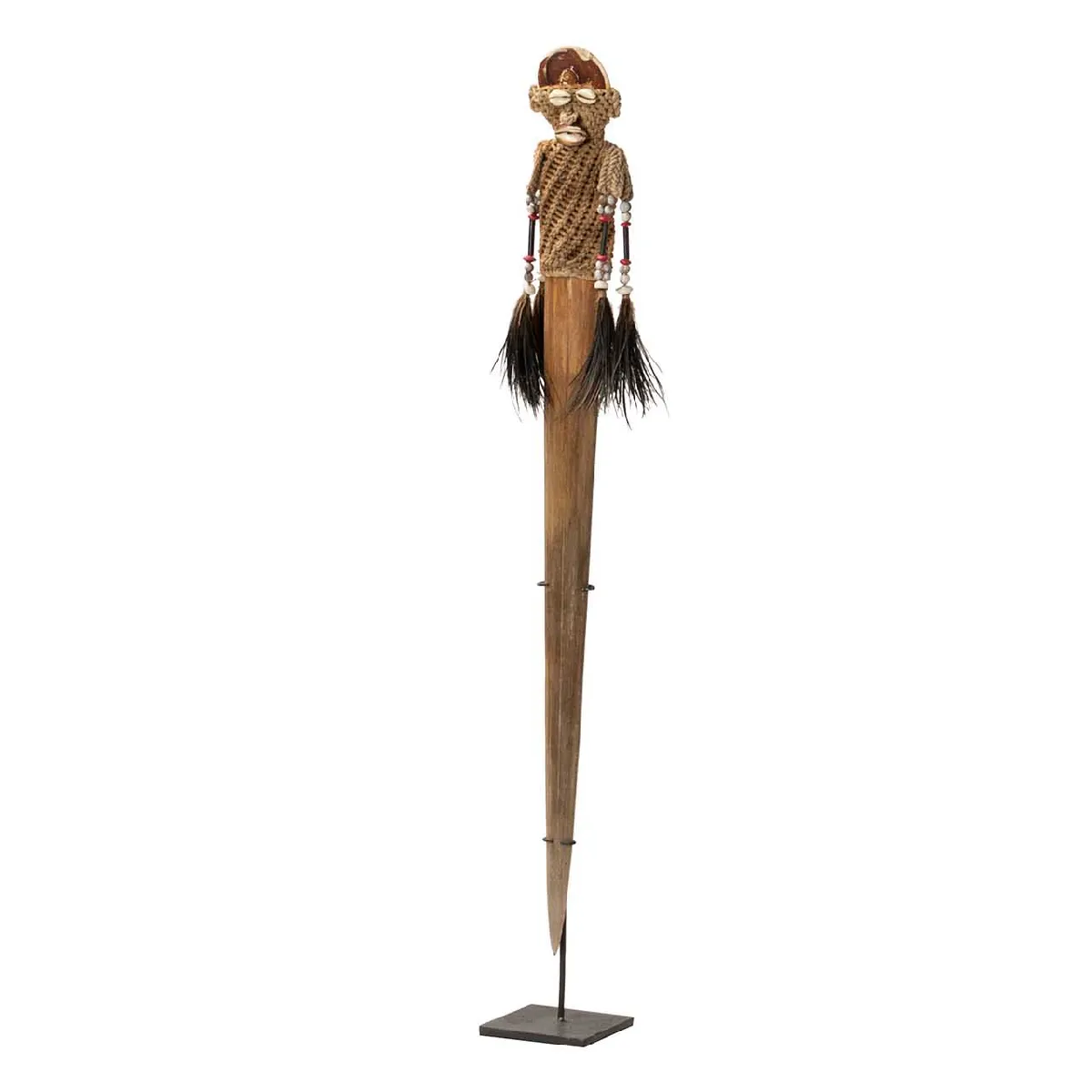 Figurine décorative en bois 8 x 8 x 85 cm