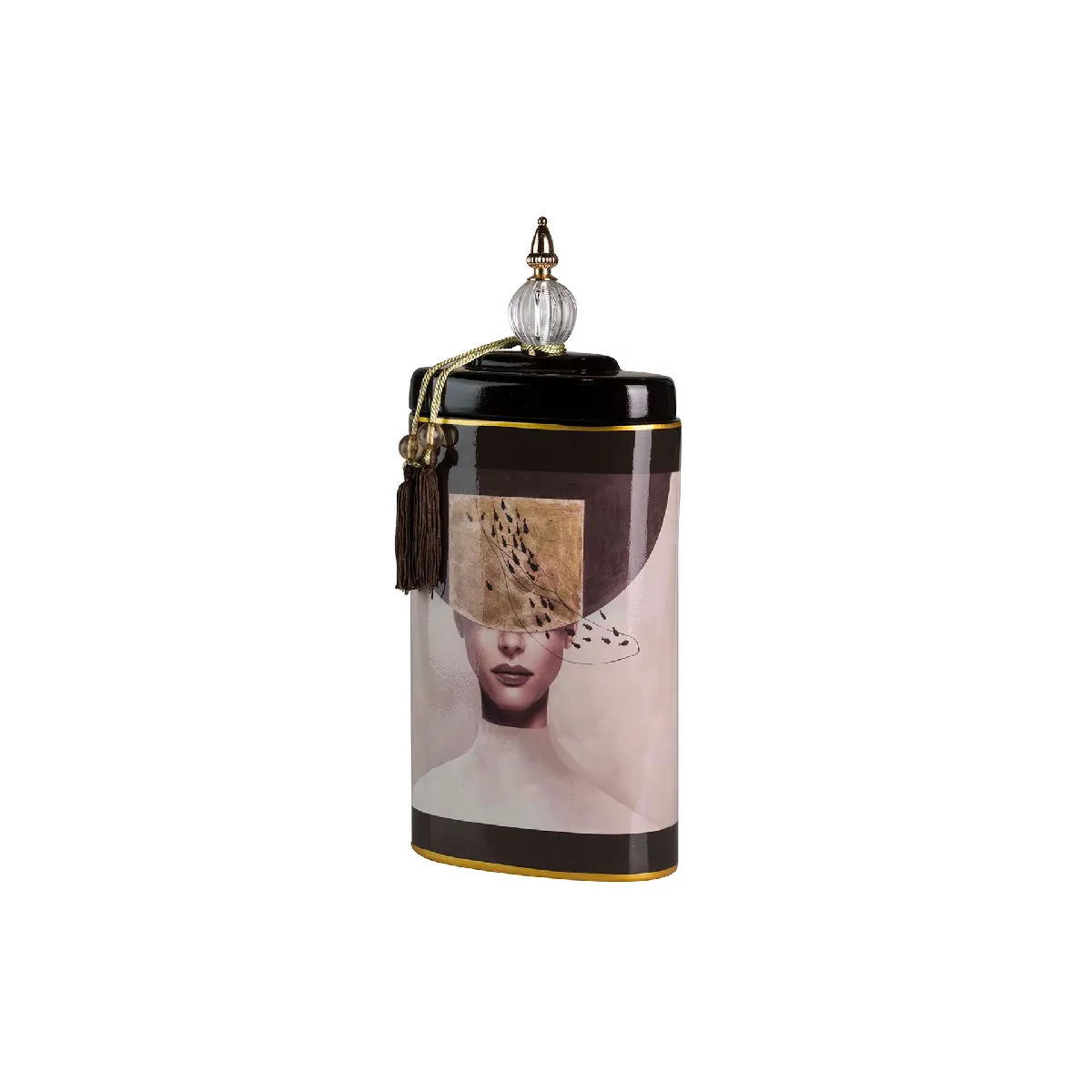 Pot en céramique pour femme avec chapeau 20 x 11 x 47 cm