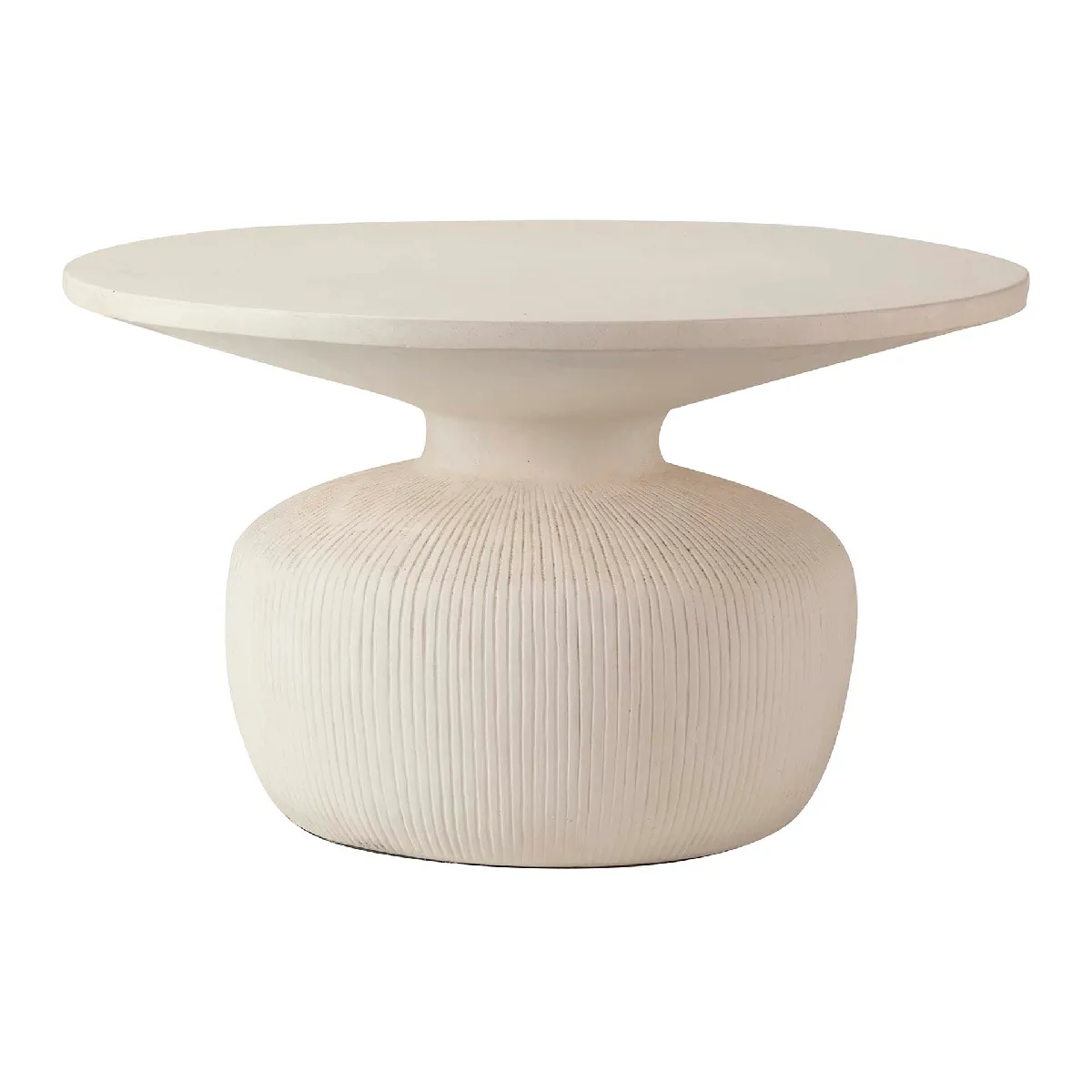 Table basse en pierre blanche - 78 x 78 x 46 cm