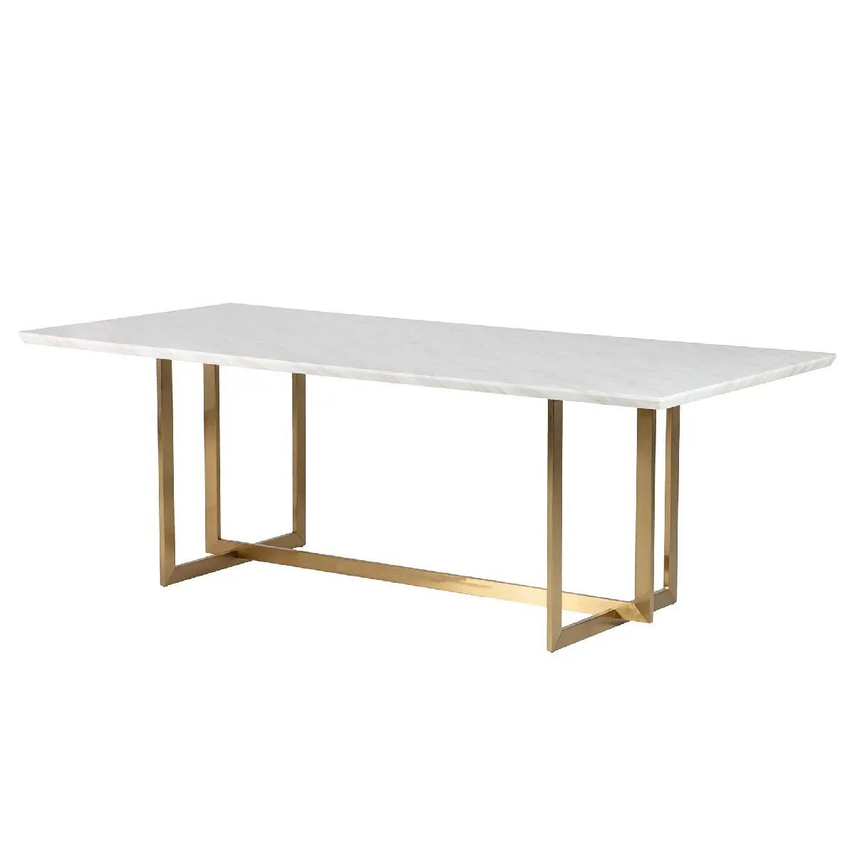 Table de salle à manger en marbre inoxydable. Thèbes - 220 x 100 x 76 cm