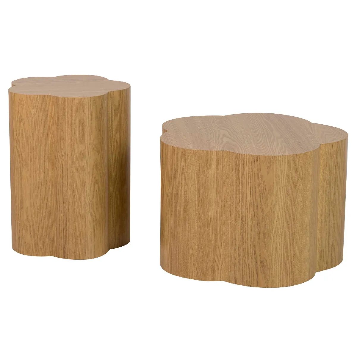 Ensemble de 2 tables en MDF marron 59x59x41 - 40x40x52cm