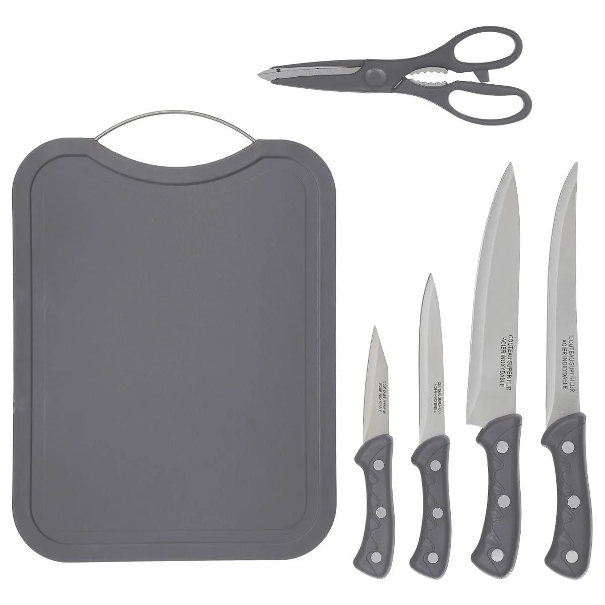 Planche À Découper 4 Couteaux Et Ciseaux - Sg Secret De Gourmet